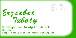 erzsebet tuboly business card